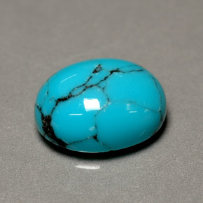 1.93 ct Blue Turquoise Gemstone, Turquoise Gem in Oval Cabochon Shape for Sale.
