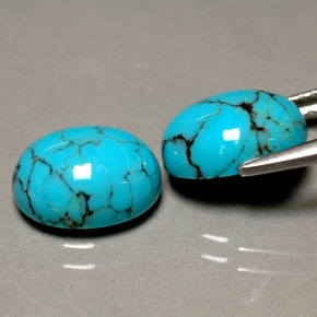 Turquoise Gemstone in 10 x 8 mm (calibrated) Size for Sale, Turquoise Stone in Blue Color