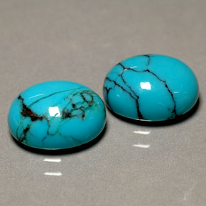 3.90 ct Blue Turquoise Gemstone, Turquoise Gem in Oval Cabochon Shape for Sale.