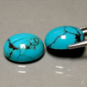 Turquoise Gemstone in 10 x 8 mm (calibrated) Size for Sale, Turquoise Stone in Blue Color