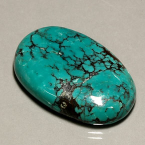 40.51 ct Blue Turquoise Gemstone, Turquoise Gem in Oval Cabochon Shape for Sale.