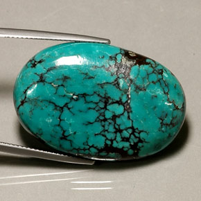40.51 ct Blue Turquoise Stone, Natural Turquoise in Oval Cabochon Shape for Sale