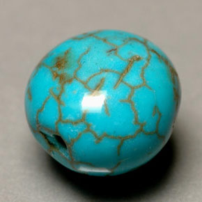 3.13 ct Blue Turquoise Gemstone, Turquoise Gem in Freeform Flat Plain-Cut Shape for Sale.