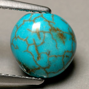 3.13 ct Blue Turquoise Stone, Natural Turquoise in Freeform Flat Plain-Cut Shape for Sale