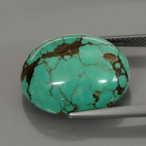 Turquoise Gemstone in 18.5 x 15.3 mm Size for Sale, Turquoise Stone in Blue Green Color
