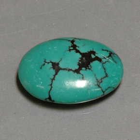 12.26 ct Green Turquoise Gemstone, Turquoise Gem in Oval Cabochon Shape for Sale.