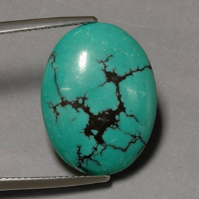 12.26 ct Green Turquoise Stone, Natural Turquoise in Oval Cabochon Shape for Sale