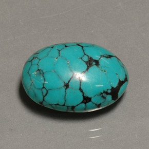 12.98 ct Blue Turquoise Gemstone, Turquoise Gem in Oval Cabochon Shape for Sale.