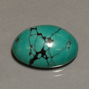 12.65 ct Green Turquoise Gemstone, Turquoise Gem in Oval Cabochon Shape for Sale.