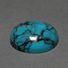3.00 ct Blue Turquoise Gemstone, Turquoise Gem in Oval Cabochon Shape for Sale.
