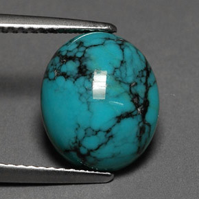 3.00 ct Blue Turquoise Stone, Natural Turquoise in Oval Cabochon Shape for Sale