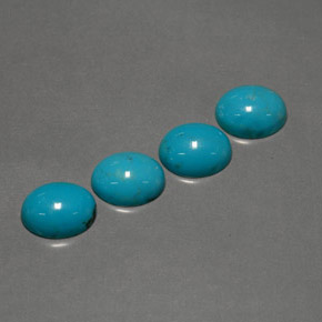 6.92 ct Blue Turquoise Stone, Natural Turquoise in Oval Cabochon Shape for Sale