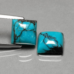 4.04 ct Blue Turquoise Stone, Natural Turquoise in Square Cabochon Shape for Sale