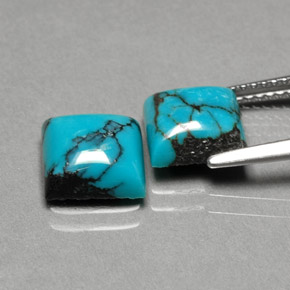 Turquoise Gemstone in 8 x 8 mm (calibrated) Size for Sale, Turquoise Stone in Blue Color