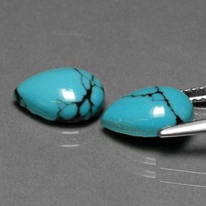 Turquoise Gemstone in 10 x 7 mm (calibrated) Size for Sale, Turquoise Stone in Blue Color