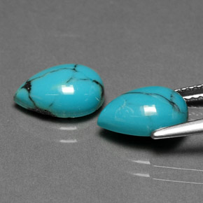 Turquoise Gemstone in 10 x 7 mm (calibrated) Size for Sale, Turquoise Stone in Blue Color