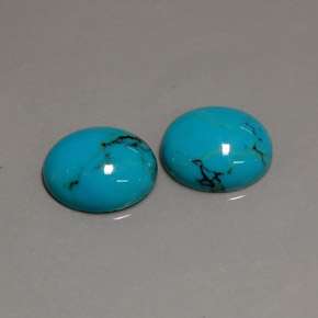 5.81 ct Blue Turquoise Gemstone, Turquoise Gem in Oval Cabochon Shape for Sale.