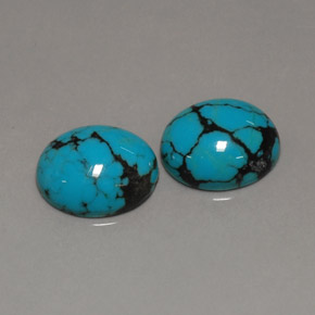5.58 ct Blue Turquoise Gemstone, Turquoise Gem in Oval Cabochon Shape for Sale.