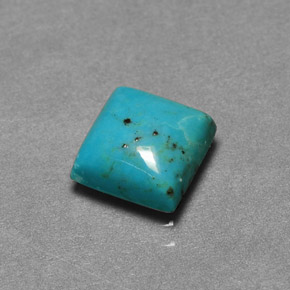 1.39 ct Blue Turquoise Gemstone, Turquoise Gem in Square Cabochon Shape for Sale.