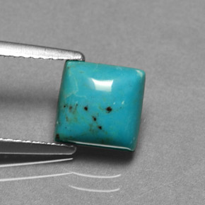 1.39 ct Blue Turquoise Stone, Natural Turquoise in Square Cabochon Shape for Sale