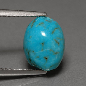 3.35 ct Blue Turquoise Stone, Natural Turquoise in Freeform Flat Plain-Cut Shape for Sale