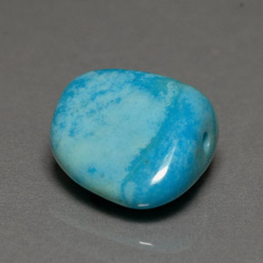 3.83 ct Blue Turquoise Gemstone, Turquoise Gem in Freeform Flat Plain-Cut Shape for Sale.