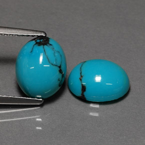3.27 ct Blue Turquoise Stone, Natural Turquoise in Oval Cabochon Shape for Sale