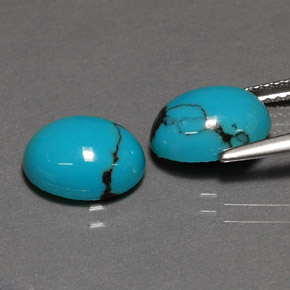 Turquoise Gemstone in 10 x 8 mm (calibrated) Size for Sale, Turquoise Stone in Blue Color