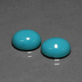 3.74 ct Blue Turquoise Gemstone, Turquoise Gem in Oval Cabochon Shape for Sale.
