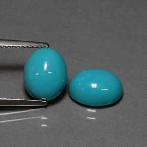 3.74 ct Blue Turquoise Stone, Natural Turquoise in Oval Cabochon Shape for Sale