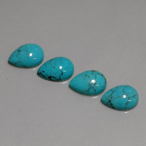 5.18 ct Blue Turquoise Gemstone, Turquoise Gem in Pear Cabochon Shape for Sale.