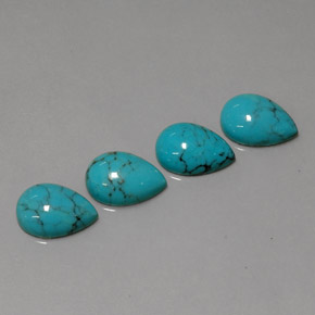 5.18 ct Blue Turquoise Stone, Natural Turquoise in Pear Cabochon Shape for Sale