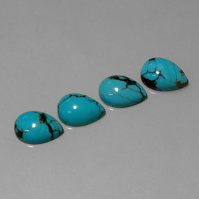 4.92 ct Blue Turquoise Stone, Natural Turquoise in Pear Cabochon Shape for Sale