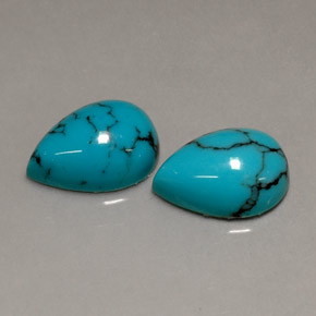 3.06 ct Blue Turquoise Gemstone, Turquoise Gem in Pear Cabochon Shape for Sale.