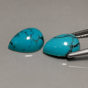 Turquoise Gemstone in 10 x 7 mm (calibrated) Size for Sale, Turquoise Stone in Blue Color