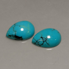 2.65 ct Blue Turquoise Gemstone, Turquoise Gem in Pear Cabochon Shape for Sale.