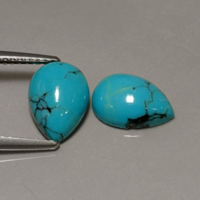 2.65 ct Blue Turquoise Stone, Natural Turquoise in Pear Cabochon Shape for Sale