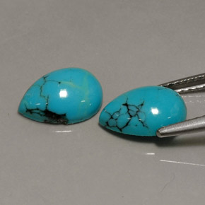 Turquoise Gemstone in 10 x 7 mm (calibrated) Size for Sale, Turquoise Stone in Blue Color