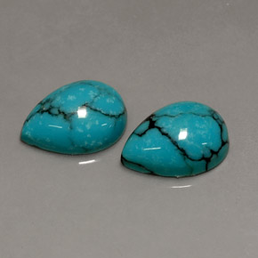 2.76 ct Blue Turquoise Gemstone, Turquoise Gem in Pear Cabochon Shape for Sale.