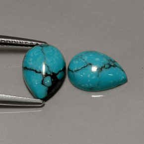 2.76 ct Blue Turquoise Stone, Natural Turquoise in Pear Cabochon Shape for Sale