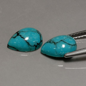 Turquoise Gemstone in 10 x 7 mm (calibrated) Size for Sale, Turquoise Stone in Blue Color