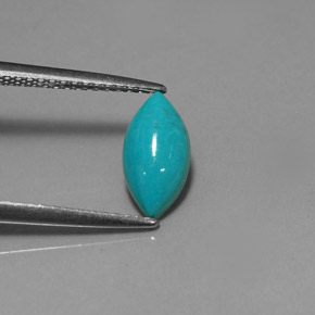 0.76 ct Blue Turquoise Stone, Natural Turquoise in Marquise Cabochon Shape for Sale