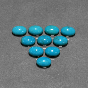3.42 ct Blue Turquoise Gemstone, Turquoise Gem in Oval Cabochon Shape for Sale.