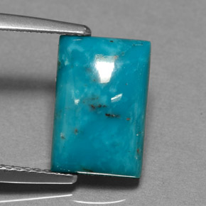 3.28 ct Blue Turquoise Stone, Natural Turquoise in Baguette Cabochon Shape for Sale