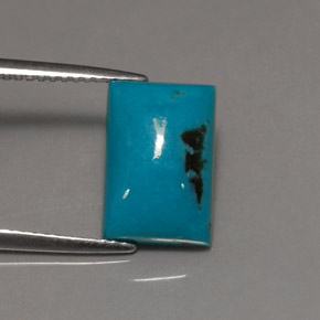 3.47 ct Blue Turquoise Stone, Natural Turquoise in Baguette Cabochon Shape for Sale