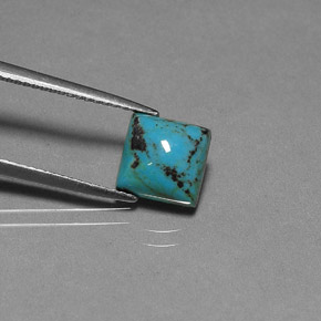 1.86 ct Blue Turquoise Gemstone, Turquoise Gem in Square Cabochon Shape for Sale.