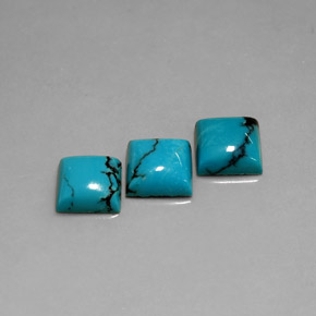 Turquoise Gemstone in 8 x 8 mm (calibrated) Size for Sale, Turquoise Stone in Blue Color