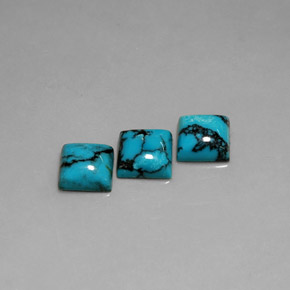 Turquoise Gemstone in 8 x 8 mm (calibrated) Size for Sale, Turquoise Stone in Blue Color
