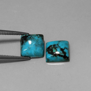 3.12 ct Blue Turquoise Stone, Natural Turquoise in Square Cabochon Shape for Sale