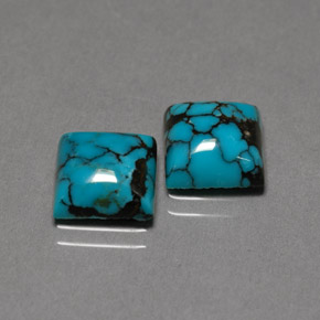 4.22 ct Blue Turquoise Stone, Natural Turquoise in Square Cabochon Shape for Sale